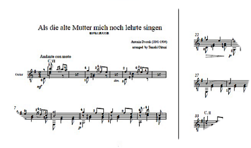 【楽譜】ドヴォルジャック作曲； 「母が私に教えた歌」／大谷 環・編曲　ギターソロ　ジーアンドエム　Ｇ＆Ｍ　ドヴォルザーク